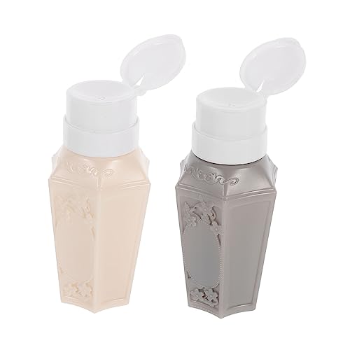 PACKOVE 2 Pezzi Dispenser Press Bottle per Solvente Unghie Colori Coordinati Grigio per Rimozione e per Nail Art Facile Dosaggio Sprechi
