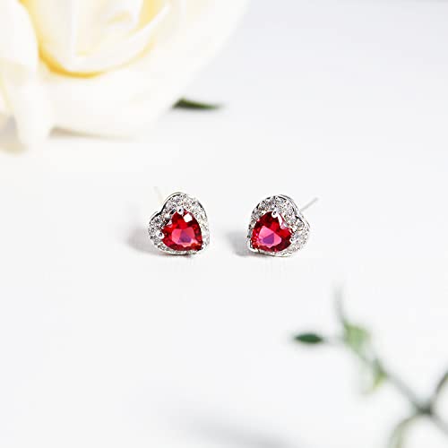 Boucles d'oreilles cœur en plaqué or et zircon de prestige