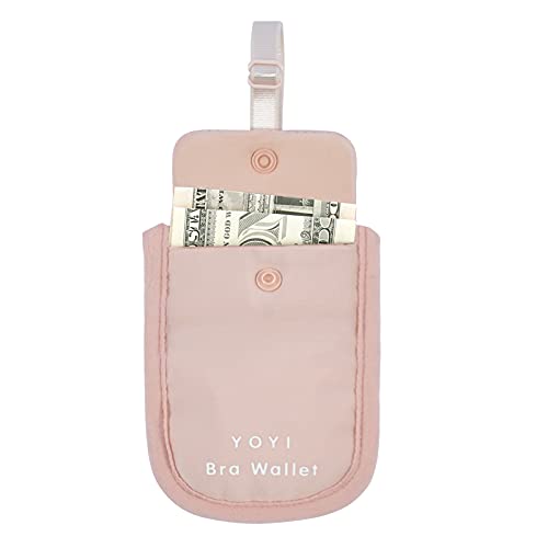 Yoyi Yoyi Rfid Undercover Bra Wallet,Hidden Travel Pouch,Secret Stash Pocket - Credit Cards & Money & Valuables With Adjustable,Elastic Strap Suitable For All Bra Sizes(Pink) #TOP5