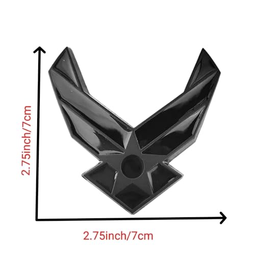Image of 2 Pcs 3D Advanced Metal United States Air Force Wing car Emblem Logo Badge Door Rear Trunk Fender Decal Sticker SUV Pickup Sedan (Black)