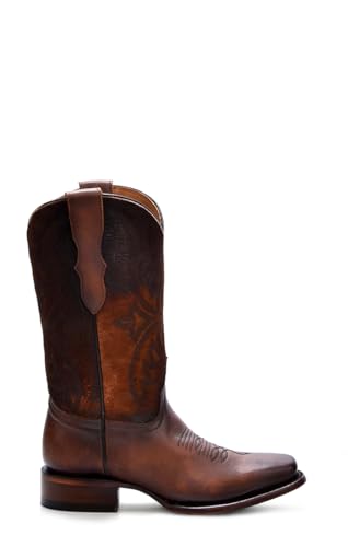 CORRAL TEEN'S BROWN EMBROIDERY SQ. TOE, LEATHER SOLE, COWHIDE LEATHER, WESTERN BOOTS, T01922