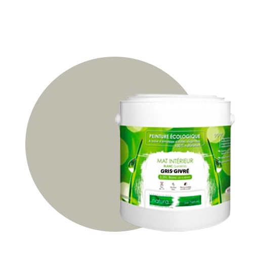 BOX DECO COULEURS Pittura murale naturale ecologica per interni aspetto opaco Natura - 2,5 L, Grigio smerigliato