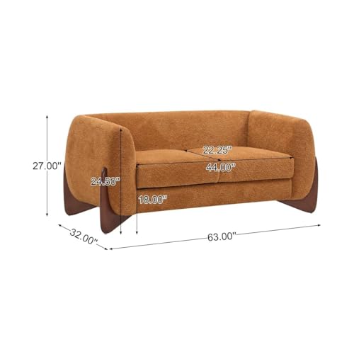 Image of Boucle Upholstered 5-Seater Sofa and Loveseat Caramel