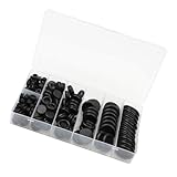 LIFKOME 200pcs Single-Side Rubber Grommet Kit Heat-Resistant Electrical Wire Gasket Firewall Hole Plug Anti-Corrosion Elastic Rubber Washer for Automotive and Industrial Wire Protection