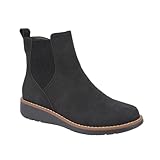 Jo & Joe Ladies Chelsea Ankle Boots - Lightweight Pull-on with Side Gusset & Wedge Sole Sizes 4-8 (Black, UK Footwear Size System, Adult, Women, Numeric, Medium, 6)