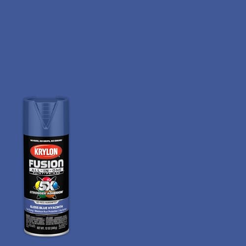 Image of Krylon Fusion All-In-One Adhesive Spray Paint for Indoor /Outdoor Use, 12 oz, Blue Hyacinth