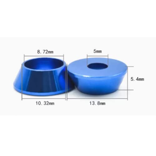 Image of 50pcs M5 Cone Cup Washers Anodized Aluminum Alloy Screw Gasket Countersunk Washers (Dark Blue)