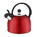 ROSSETTO Bouilloire à Sifflante en Inox Induction 2.5L Théière en Acier Inoxydable Bec de Bouilloire à Grand Diamètre Poignée Ergonomique pour Cuisinière Tous Feux (Rouge)