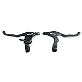 1 Pair Universal Ultralight Aluminum Alloy Bicycle Brake Handle BMX Mountain Bike Cycling Brake Levers V/Disc Brake Lever (with Bell 1 Pair)