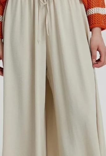Image of KOTTY Women's Wide-Leg Trouser|Palazzo Pants|High Waist Flowy Trousers with Drawstring|Lightweight Casual & Travel Wear|Women Trousers Pants