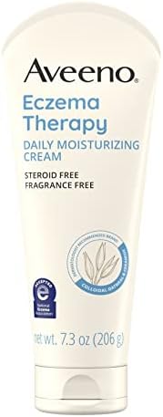 Aveeno Eczema Therapy Daily Moisturizing Body Cream for Sensitive Skin, Soothing Eczema Relief Cream, Colloidal Oatmeal & Ceramide for Dry & Itchy Skin, Steroid- & Fragrance-Free, 7.3 oz