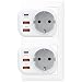 Produktbild VEFVE USB Steckdose, 20W USB C Ladegerät, Steckdosenverteiler mit 1 Steckdose und 3 USB Ports, Highspeed Ladestation für Handy Tablet, Weiß, 2er-Pack