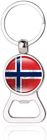 Norway Flag Beer Bottle Opener Metal Glass Crystal Keychain Travel Souvenir Gift Keyring Accessories image 3