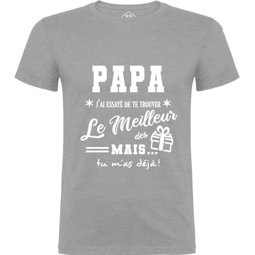 T-Shirt Homme Papa vêtement gris décontracté pour le week-end en famille
