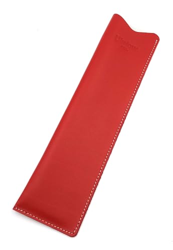 franartPiel - Funda de abanico plana para abanicos de 23cm - Estuche de cuero para proteger tu abanico - Hecho a mano en Piel Ubrique (Rojo)