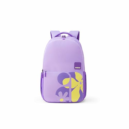 Image of American Tourister Lit | 36 Ltrs | 3 Compartments | Bottle Pocket | Ergonomic Padded Back Panel & Shoulder Straps | Secondary School Backpack | 1 Year International Warranty | Lilac