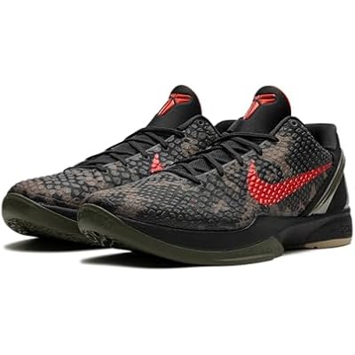 Nike Men's Kobe 6 Protro Italian Camo Size 10.5 Black/Crimson Bog-Khaki (FQ3546-001)