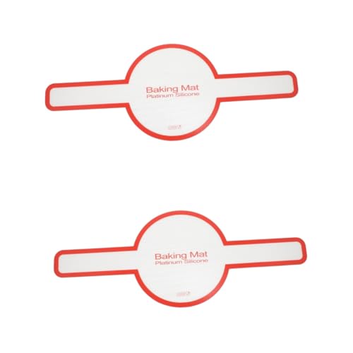 Cabilock 2 Piezas tapete para hornear cojín para amasar galletas de macarrones tapete de para horno Tapete de horneado accesorio de panadería estera para hornear silicona liquida rojo