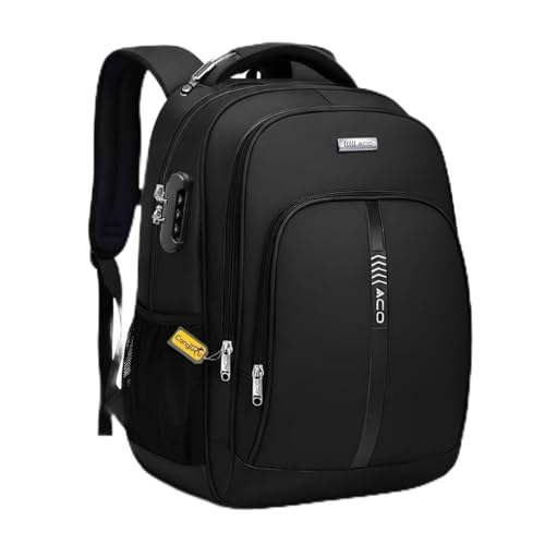 Mochila Bolsa Masculina Feminina Notebook Anti Furto Reforçada Semi Impermeável Escolar Faculdade Trabalho Viagem Resistente Executiva Cabo De Aço Saída Usb SAÍDA Fone DE OUVIDO (PRETO)