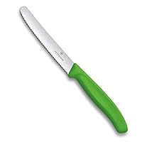 Victorinox Classic Wavy Edge Steak and Tomato Knife, Green, 1.1