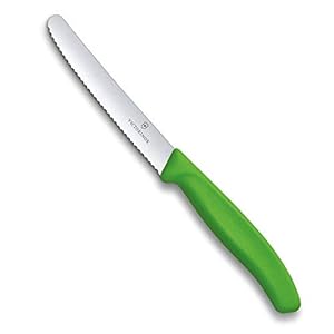 Victorinox 6.7836.L114 Tomaat Utility Mes Gekartelde Rand Groen, 11 cm