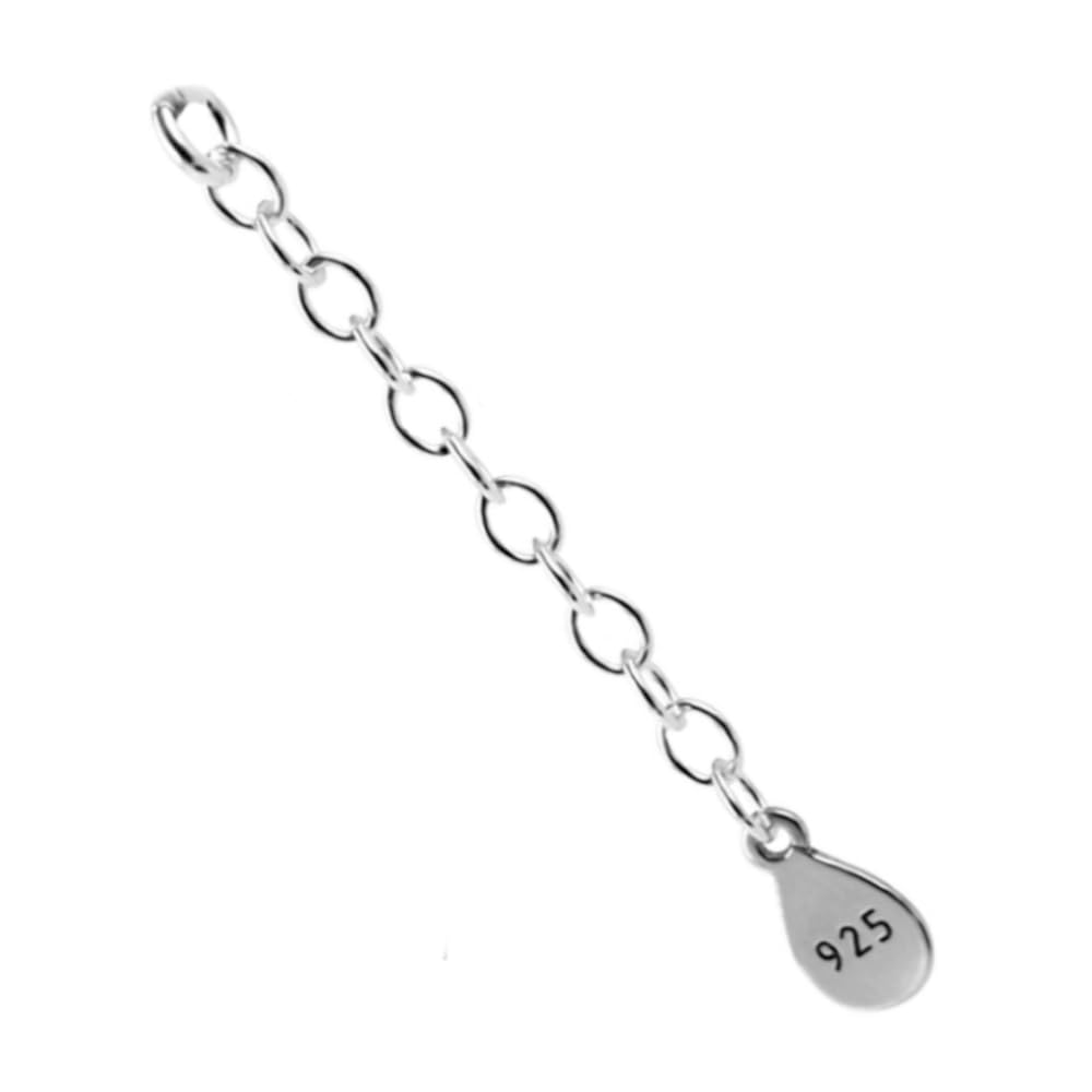Extension de chaîne en or blanc en argent sterling 925 pour la fabrication de bijoux (3,5 cm, 7,6 cm