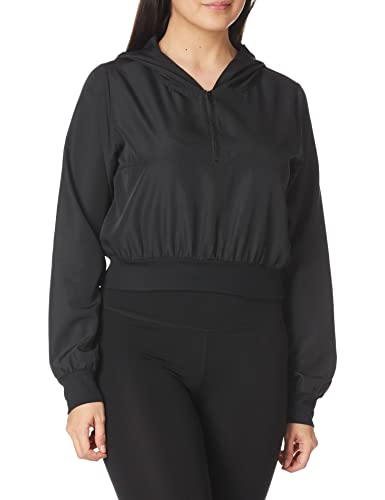 Soffe Women’s Junior Squad ¼ Zip Hood Outerwear, -black, Large