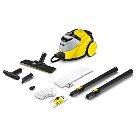 Kärcher Dampfreiniger SC 5 EasyFix mit Heißwasser-Zuschaltung, Dampfdruck: 4,2 bar, Aufheizzeit: 3 min., Fläche: ca. 150 m², Tank: 0,5 l + 1,5 l, inkl. Bodenreinigungsset EasyFix und Düsen Cover