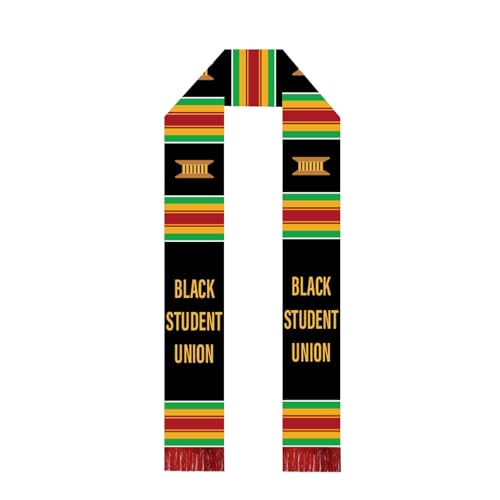 Black Student Union Scarf African American Graduation Stole Scarf with Red Tassels