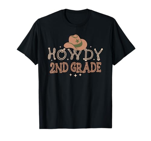 Howdy 2nd Grade Teacher Rodeo Back To School Western Cowboy T-Shirt