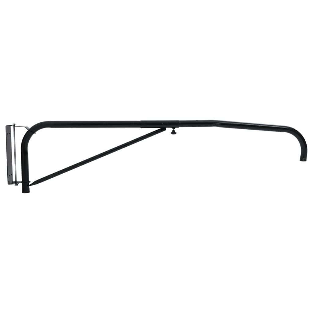 Soporte de manguera de montaje en pared, acero negro, giratorio