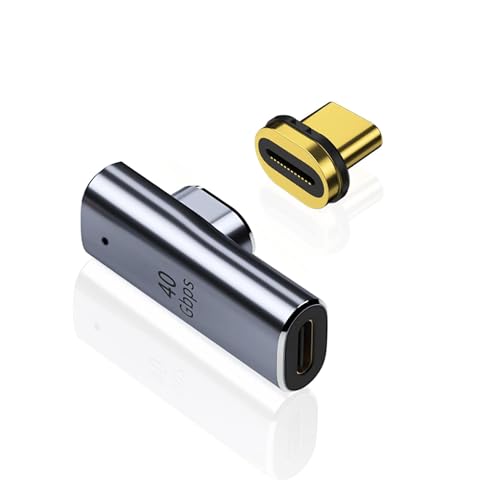 IVIVTOR Magnetic USB C Adapter - 140W Fast Charging Magnet USB-C connector - 24 Pin Type C Tips with 40 Gbps High Speed Transmission support Laptop Tablet Phone
