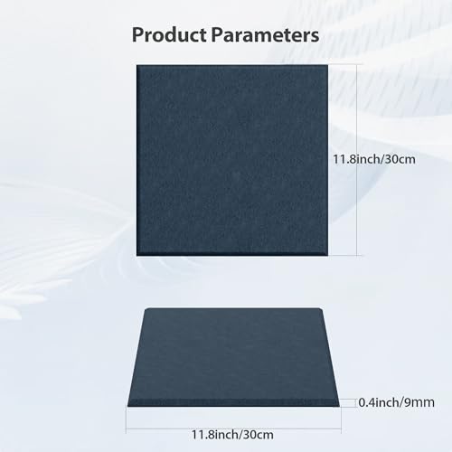Image of 12 Pack Square Acoustic Panels Self Adhesive Sound Proof Foam(Dark Blue) | High density sound acoustic panel, 12 X 12 X 0.4 in acoustic wall panels in home, office, recording, studio, and more