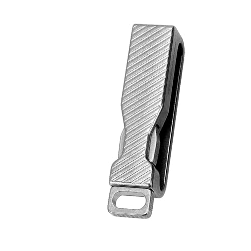 TIBROMTACK Gr5 Porte-clés en alliage de titane léger 16,2 g pour ceinture quotidien, 53 × 12 × 14 mm, Titane brut, 1