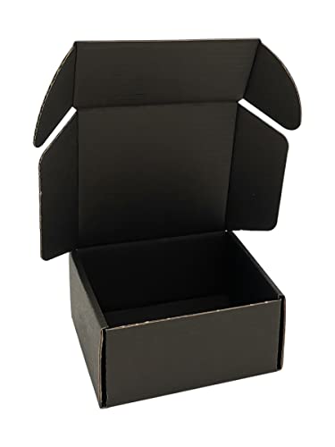 CH-BOX Paquete de 100 cajas de envío pequeñas de 4 x 4 x 2 pulgadas, sobres de cartón corrugado para negocios, negro (CM442B-100)