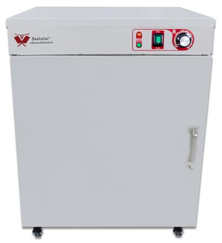 Foto von Beeketal 'BTW-120' Profi Gastro Edelstahl Tellerwärmer elektrisch mit 3 Einlegeböden, Temperatur stufenlos ca. 30-85 °C einstellbar, mobiler Wärmeschrank 1-türig auf Rollen mit Feststellbremse