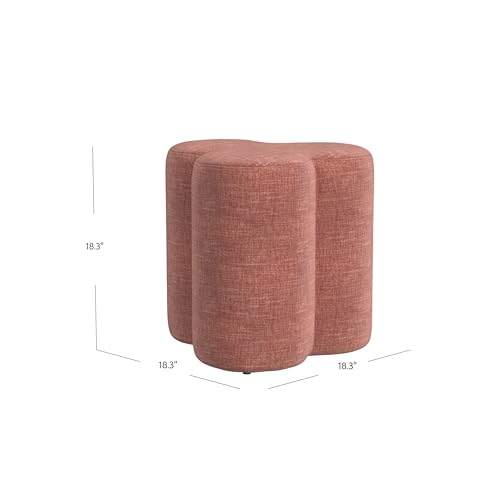 Image of HomePop 18 inch Clover Ottoman - Pink Chenille