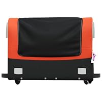 Homgoday Fahrradanhänger Lastenanhänger Anhänger Transportanhänger Transportwagen Anhänger für Fahrrad Schwarz und Orange 45 kg Eisen 137 x 69 x 59 cm – Ansicht 3
