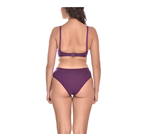 Image of Elina Women's Full Coverage Non Padded with Detachable Strap Cotton Hosiery Bra and Panty Set (Lovia Set)