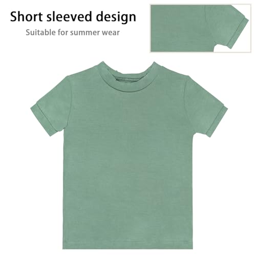 GUISBY Rayon Made from Bamboo Baby Toddler Kids Short Sleeve Top and Shorts Sets Pajamas for Boy Girl3