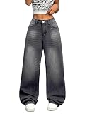 OYICAI - Pantalón vaquero holgado, para mujer, ancho de pierna, Y2K vintage, 90s, B20 Gris, S