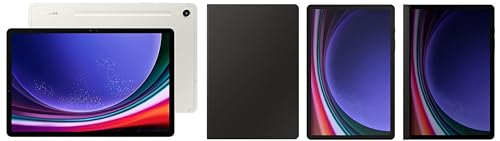 Image of Samsung Galaxy Tab S9 RAM 12 GB, ROM 256 GB Expandable, S Pen in-Box, Wi-Fi + 5G Tablet, Beige with S9 Screen Protector, Transparent & S9 Privacy Screen, Black & S9 Book Cover Keyboard, Black