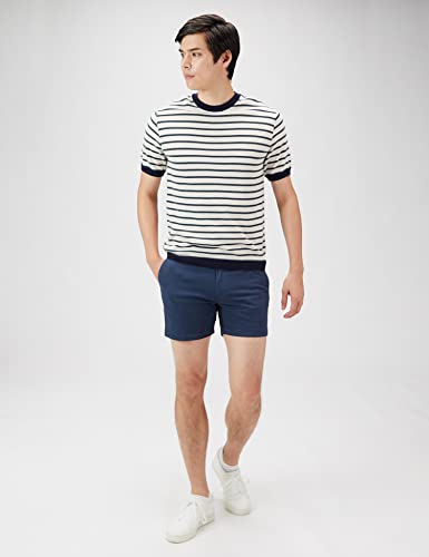 Image of Amazon Essentials Men's Slim-Fit 5 inch Flat-Front Comfort Stretch Khaki Chino Shorts with Elastic Waistband