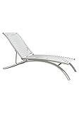 Tropitone by Casual Living South Beach Elite EZ Span Ribbon Segment Armless Chaise Lounge, Snow, Titanium