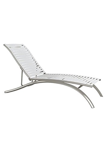 Tropitone by Casual Living South Beach Elite EZ Span Ribbon Segment Armless Chaise Lounge, Snow, Titanium