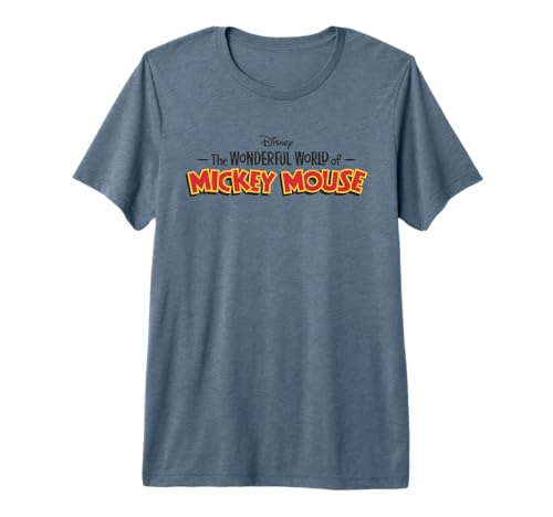T-shirt Mickey Mouse Disney au logo vintage en coton premium noir pour adulte