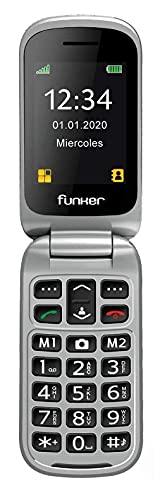 Funker-C75-EASY-COMFORT-Telefono-Movil-con-Tapa-Facil-Uso-para-Personas-Mayores-con-Boton-SOS-y-Base-Cargadora-color-Negro