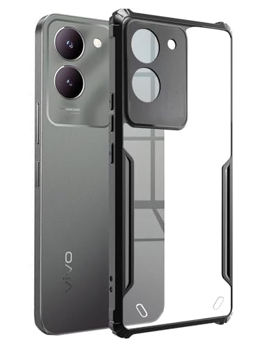 Image of Spazy Case Vivo Y28s 5G Back Cover | Transparent Crystal Clear Hard PC Back Case with TPU Bumper, Drop Protection Case Cover for Vivo Y28s 5G