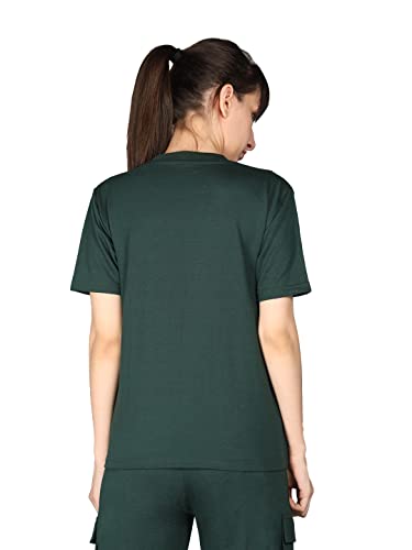 Image of CHKOKKO Women's Terry Cotton Loose Fit Half Sleeve Casual Style T-Shirt
