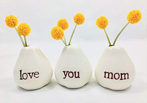 Gift for Mom...LOVE YOU MOM Bud Vases for Birthday Gift, Christmas Gift, Get Well Gift, Thank You Gift Mothers Day Gift, Valentines Day Gift, Going Away Gift or JUST BECAUSE!